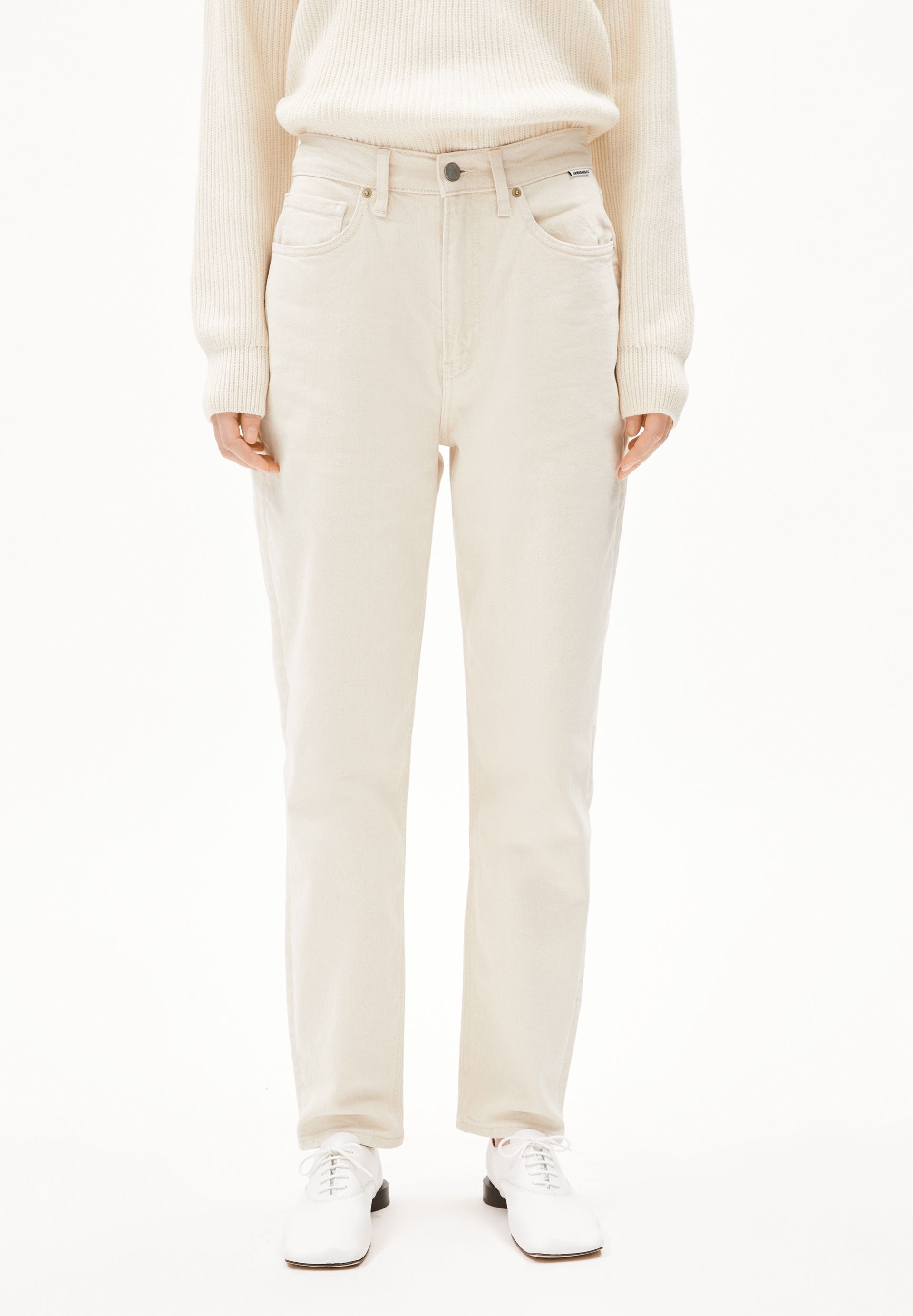 MAIRAA HIGH WAIST MOM JEANS | UNDYED | CUTS