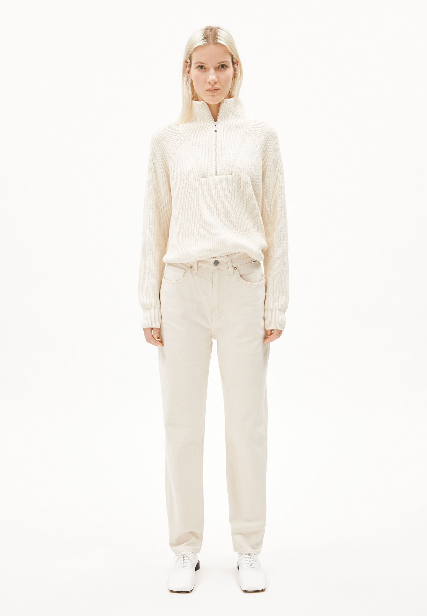 MAIRAA HIGH WAIST MOM JEANS | UNDYED | CUTS
