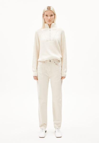 MAIRAA HIGH WAIST MOM JEANS | UNDYED | CUTS