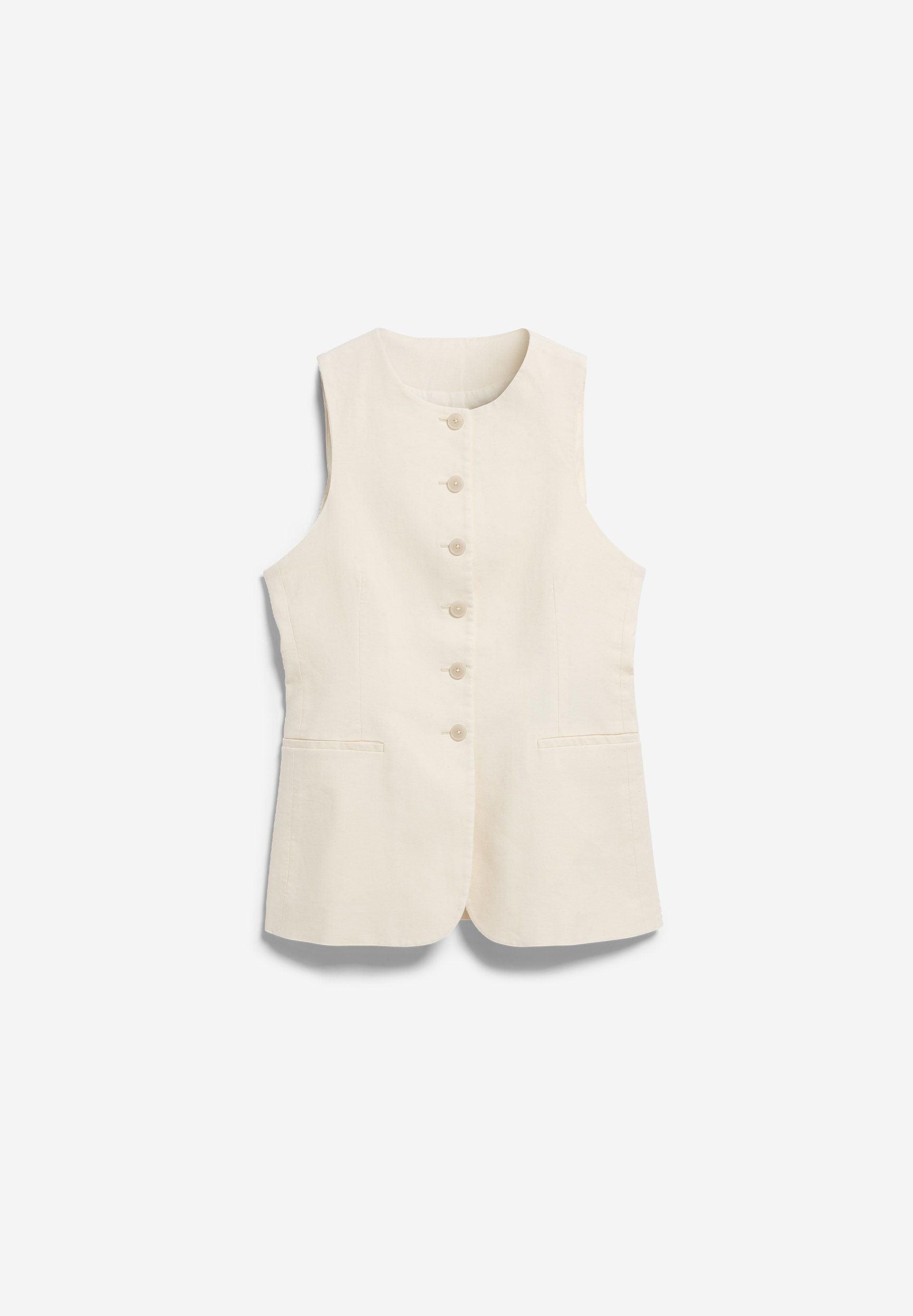 LONG LINEN-BLEND VEST | UNDYED | CUTS