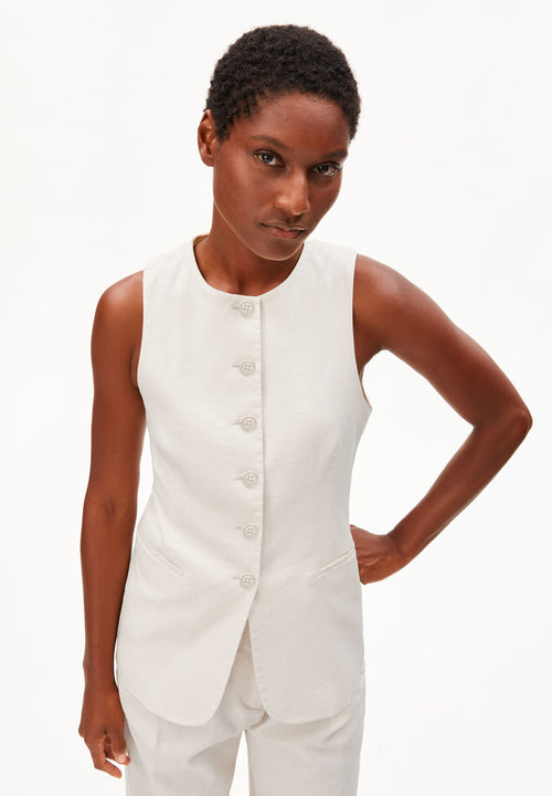 LONG LINEN-BLEND VEST | UNDYED | CUTS