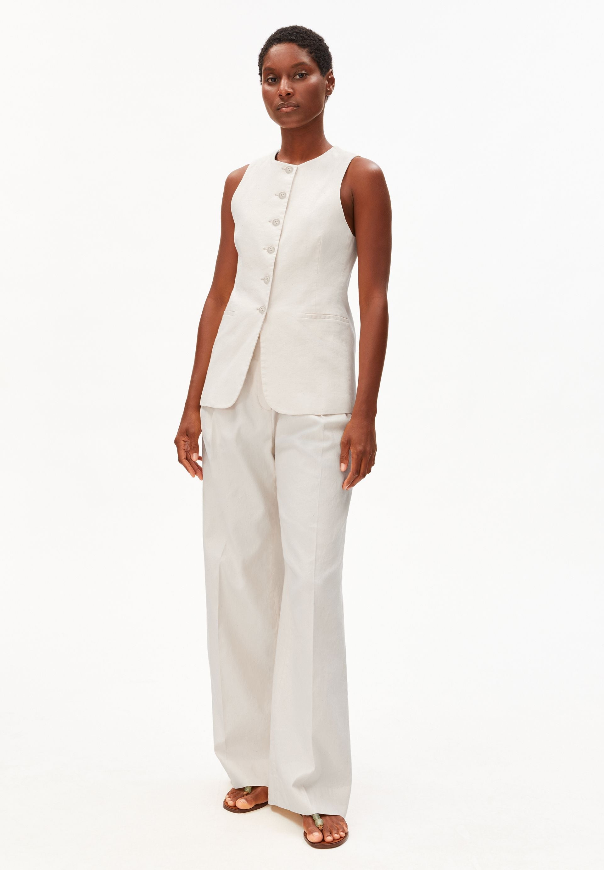 LONG LINEN-BLEND VEST | UNDYED | CUTS