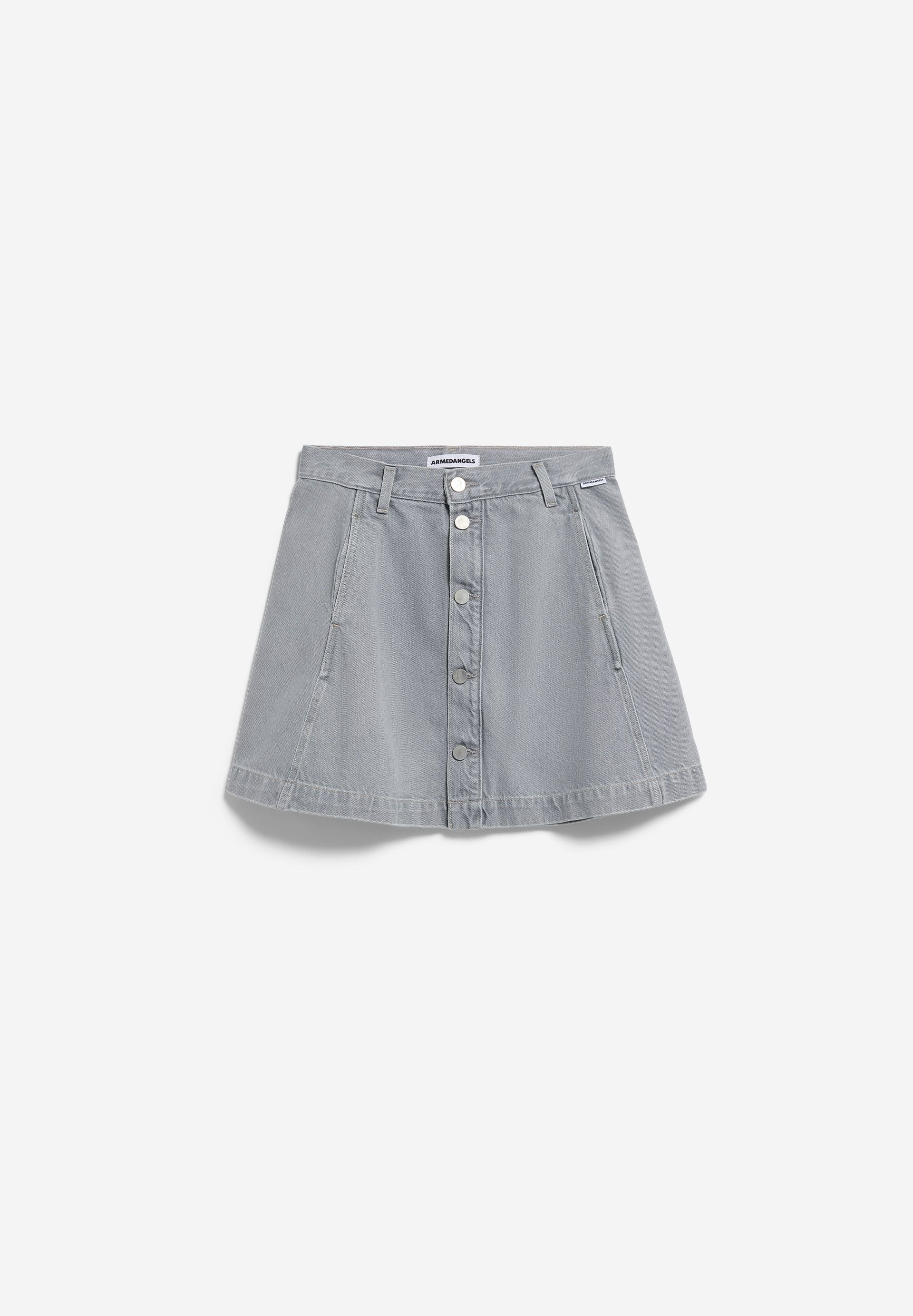 PANELED MINI DENIM SKIRT | LOA | CUTS