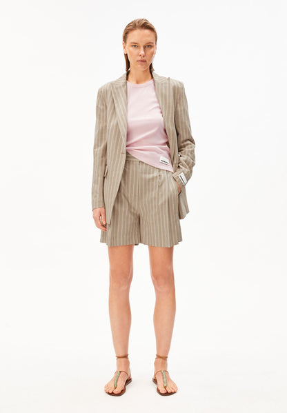 STRIPED KAAYUA PLEATED SHORTS | SAND STONE-UNDYED-PINK MIST | CUTS