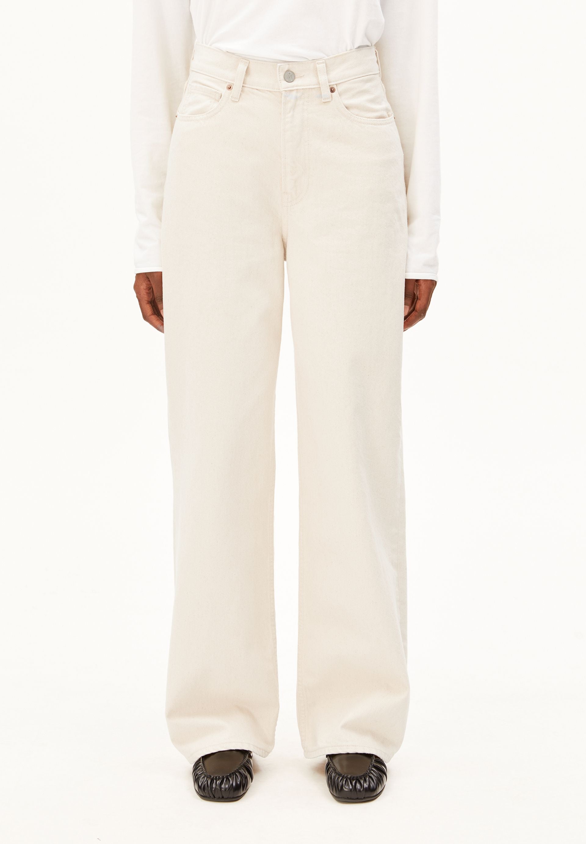 ENIJAA HIGH WAIST WIDE JEANS | UNDYED | CUTS