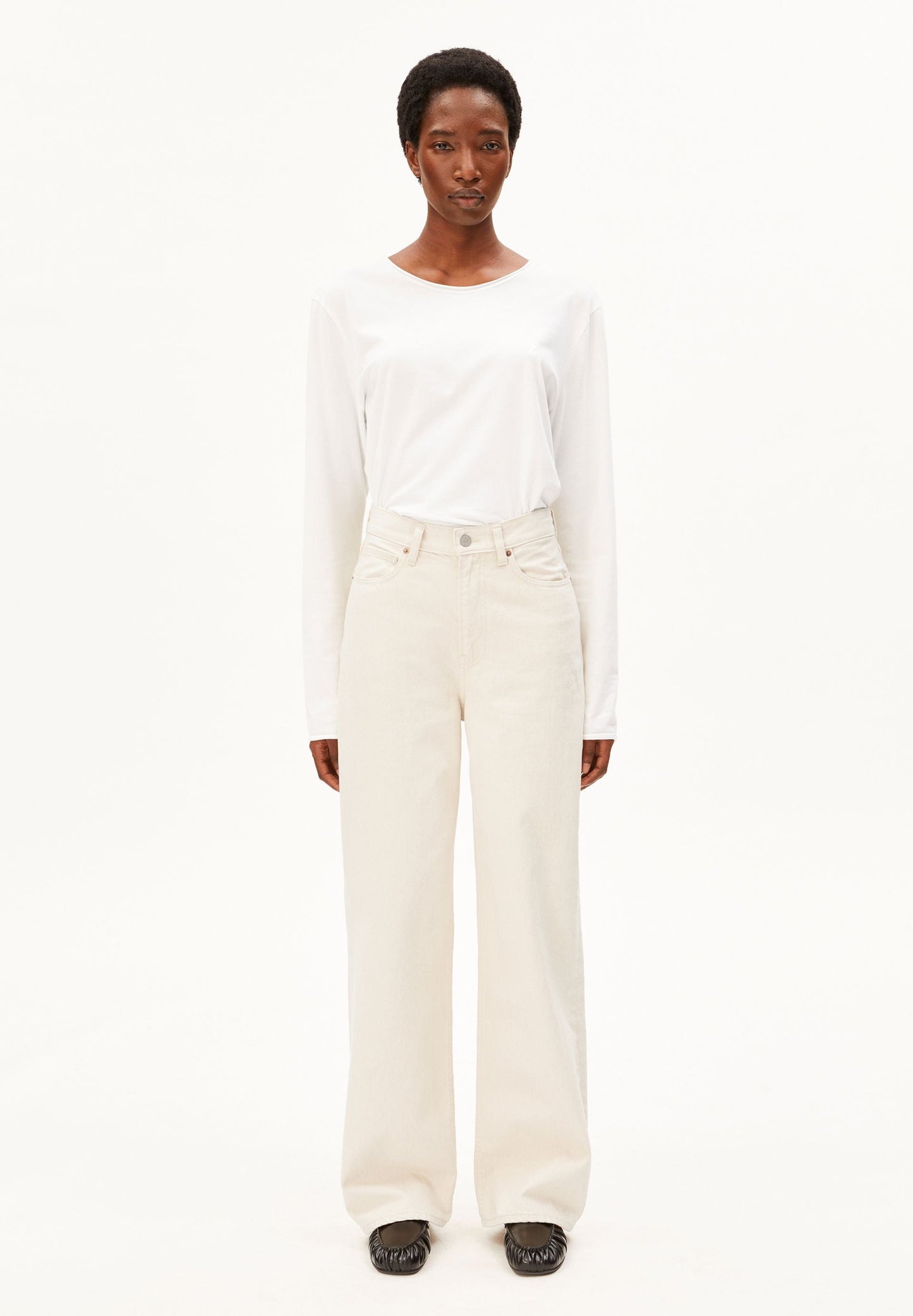 ENIJAA HIGH WAIST WIDE JEANS | UNDYED | CUTS