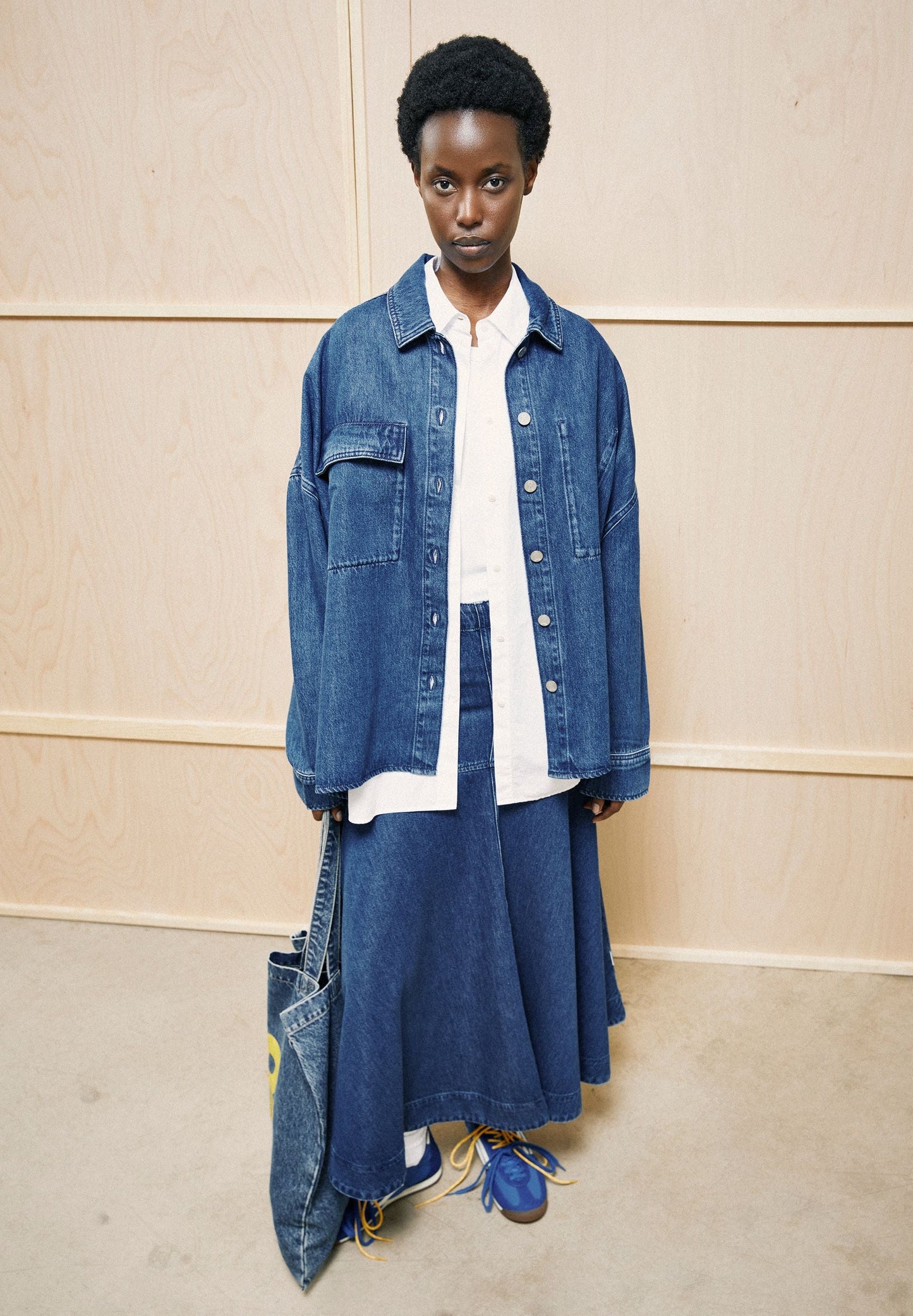 MIDI DENIM SKIRT | BRIGHT BLUE | CUTS