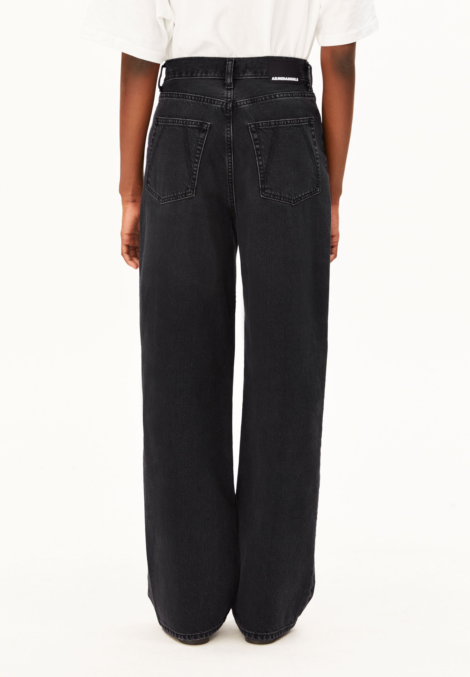 ENIJAA HIGH WAIST WIDE JEANS | EBONY BLACK | CUTS