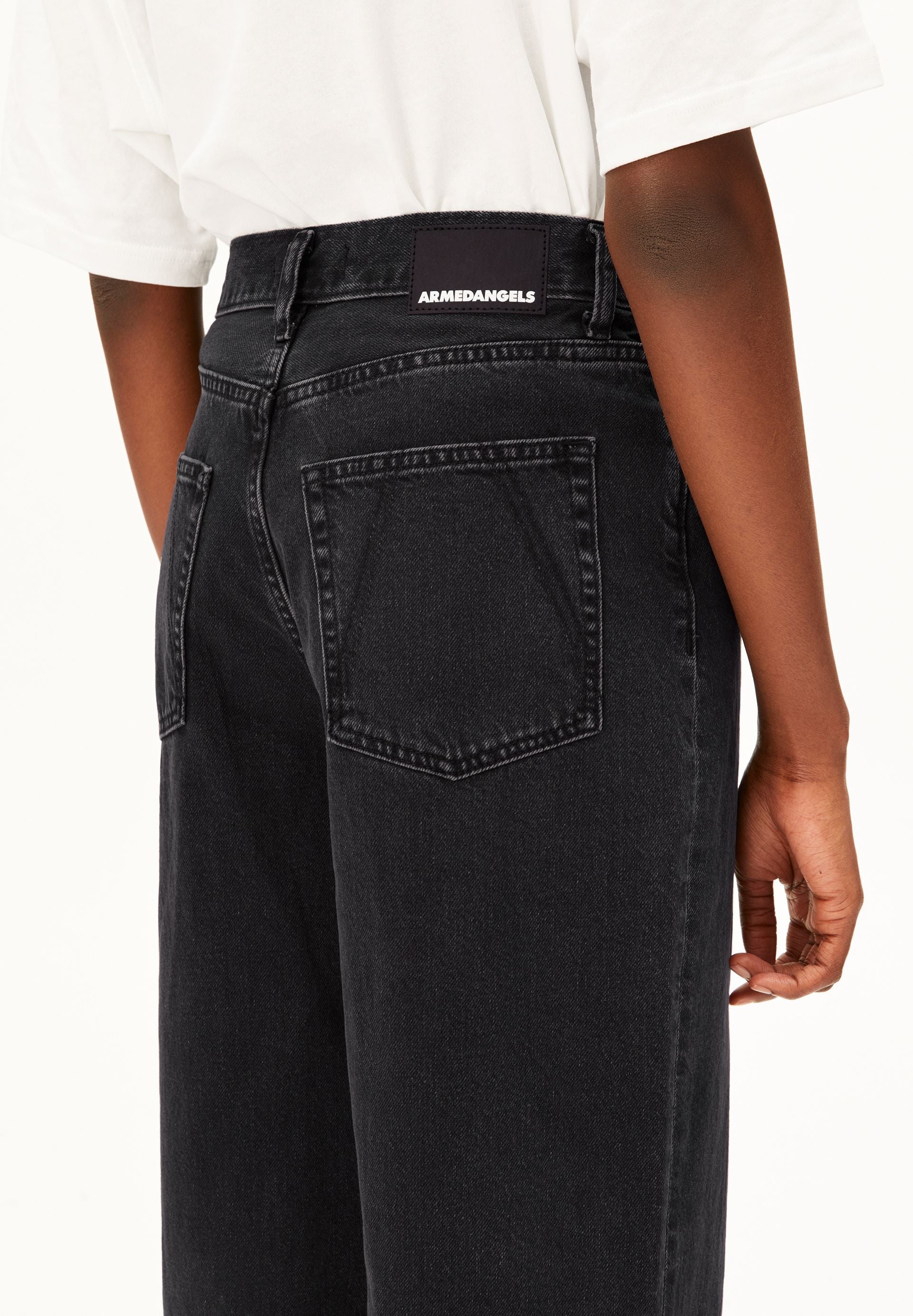 ENIJAA HIGH WAIST WIDE JEANS | EBONY BLACK | CUTS