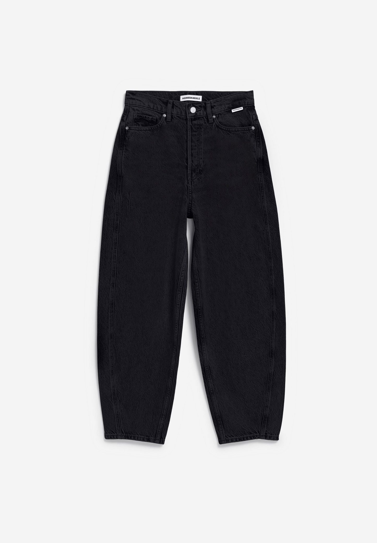 BAARLY HIGH WAIST BARREL JEANS | EBONY BLACK | CUTS