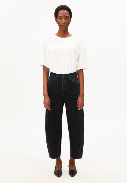 BAARLY HIGH WAIST BARREL JEANS | EBONY BLACK | CUTS